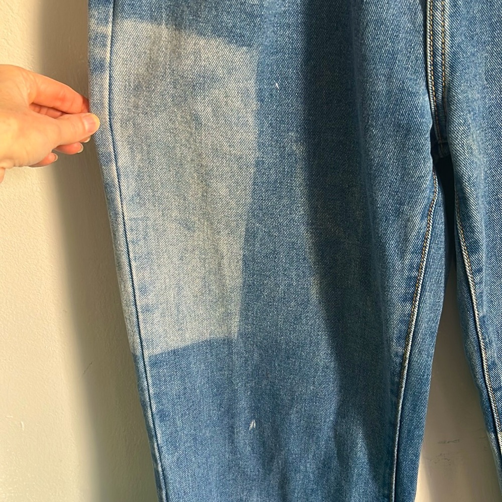 Pretty Little Thing Color Block Wide Leg High Rise Denim Jean - Picture 2 of 7